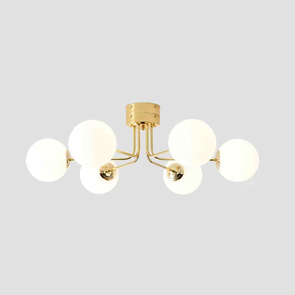 Lanta Ceiling Light Metal Glass Multi-Head Flush Mount Chrome Gold G9 LED Living Room Dining Room Bedroom Modern Luxury Curved Chandelier Statement Lamp Indoor | Faylight