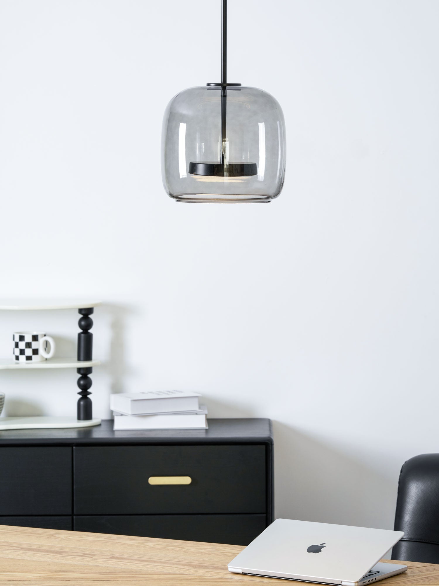 Metro Sphere Glass Pendant Lamp Hand-Blown Smoked Glass Modern Kitchen Island Lighting | Faylight