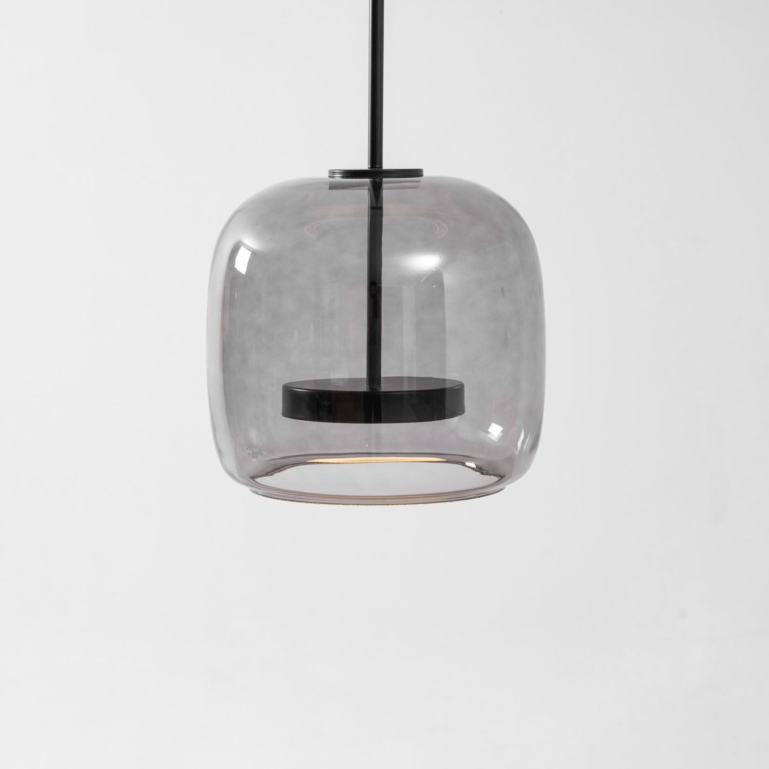 Metro Sphere Glass Pendant Lamp Hand-Blown Smoked Glass Modern Kitchen Island Lighting | Faylight