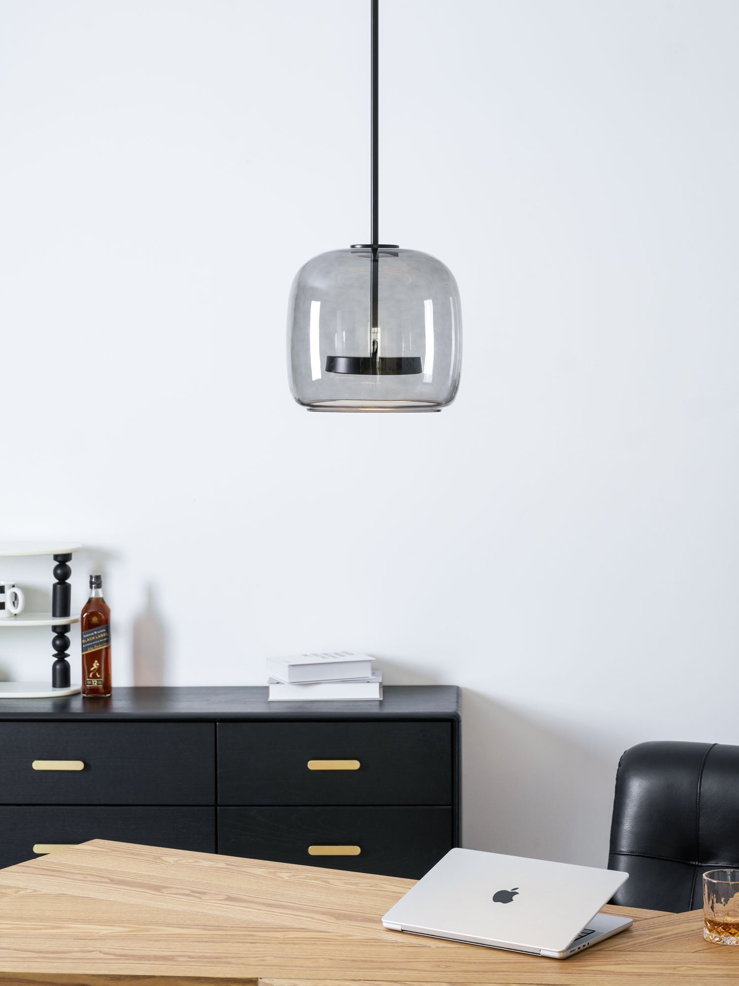 Metro Sphere Glass Pendant Lamp Hand-Blown Smoked Glass Modern Kitchen Island Lighting | Faylight