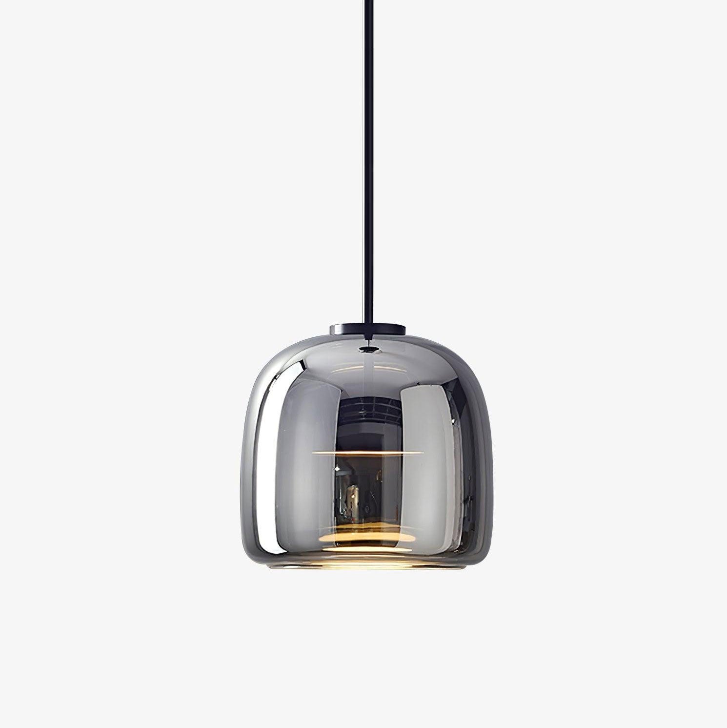 Metro Sphere Glass Pendant Lamp Hand-Blown Smoked Glass Modern Kitchen Island Lighting | Faylight