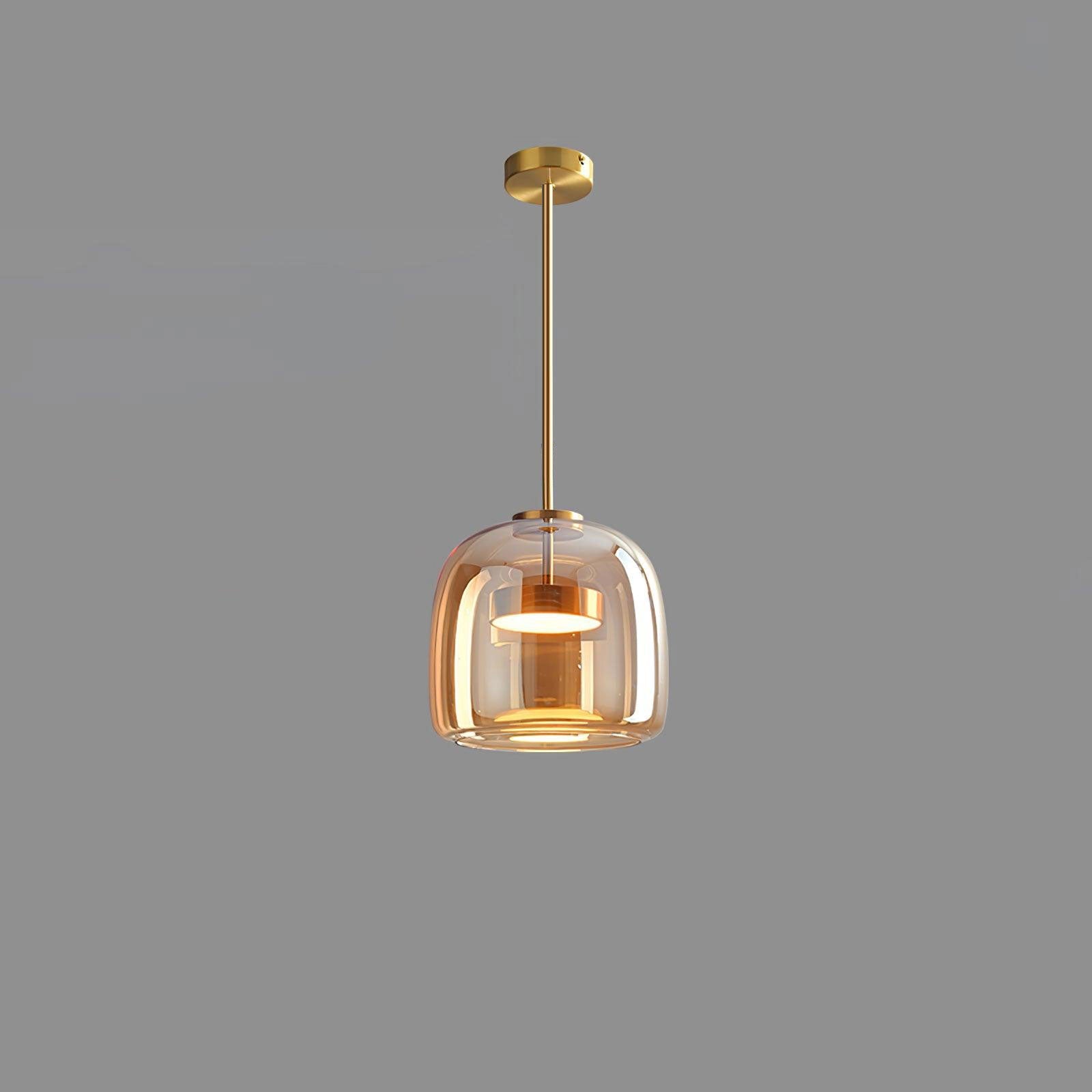 Metro Sphere Glass Pendant Lamp Hand-Blown Smoked Glass Modern Kitchen Island Lighting | Faylight