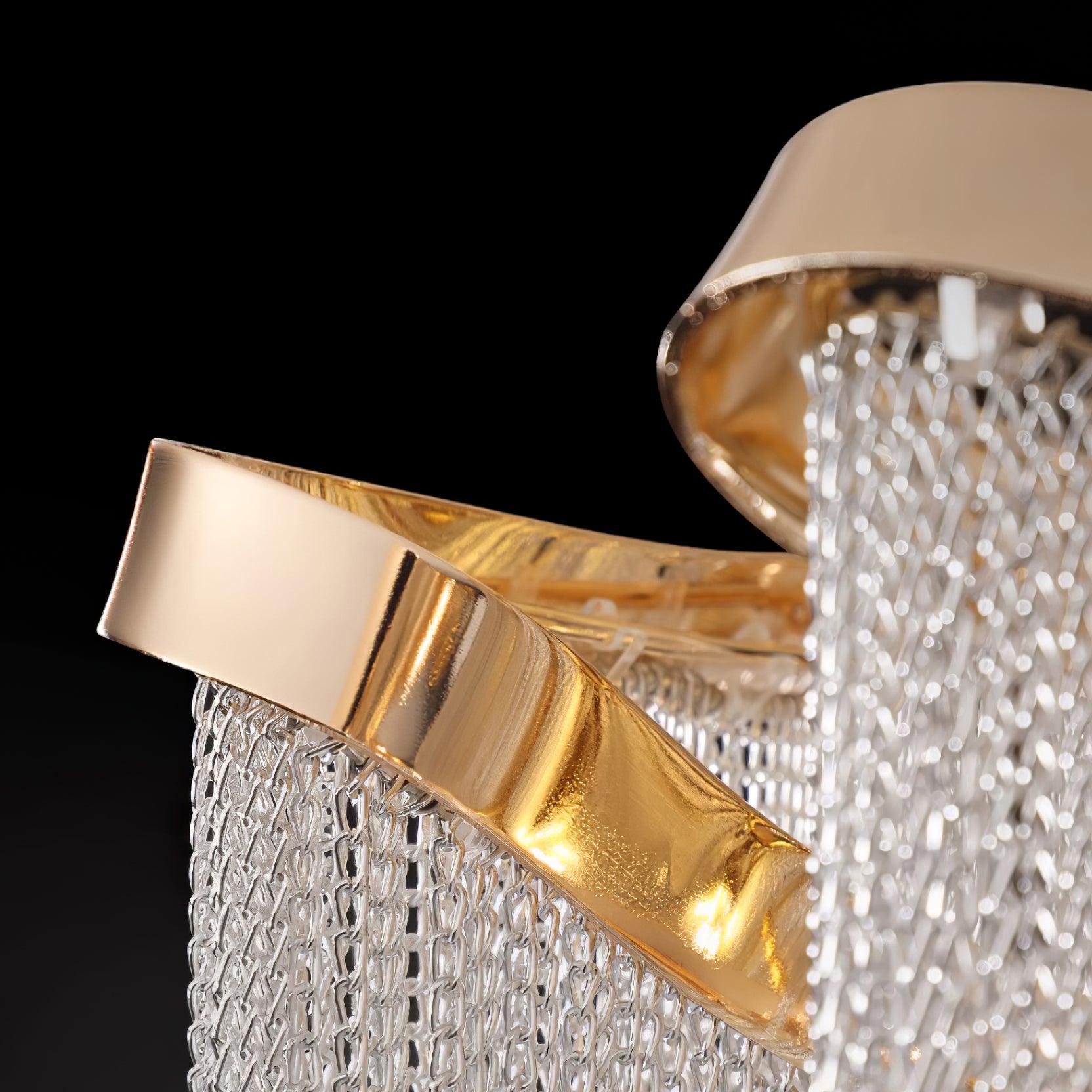Art Deco Tassel Ceiling Light Champagne Gold Silver Chain Semi-Flush Mount Living Room Dining Room Bedroom Luxury Chandelier E14 LED Edison Low Ceiling Statement Lamp Indoor | Faylight