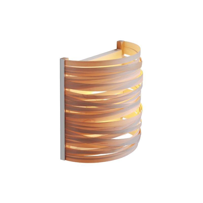 Cross Wood & Rattan Wall Sconce Metal E14 Wood Shavings Rattan Bedroom Living Room Hallway Hardwired Japandi Natural | Faylight