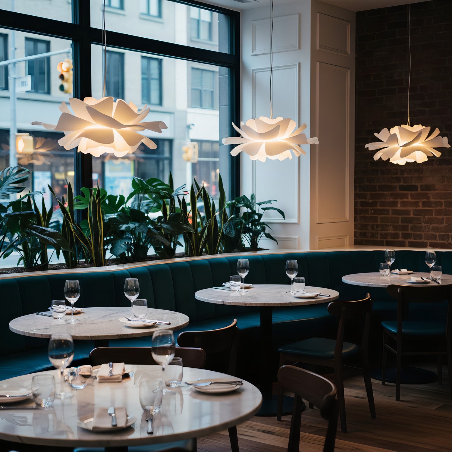 White Lotus Pendant Light Modern Acrylic Sculptural Nordic Dining Room Living Room | Faylight