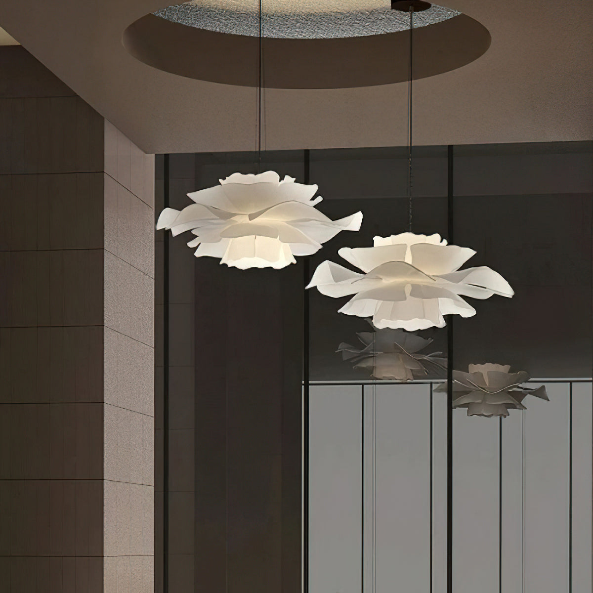 White Lotus Pendant Light Modern Acrylic Sculptural Nordic Dining Room Living Room | Faylight