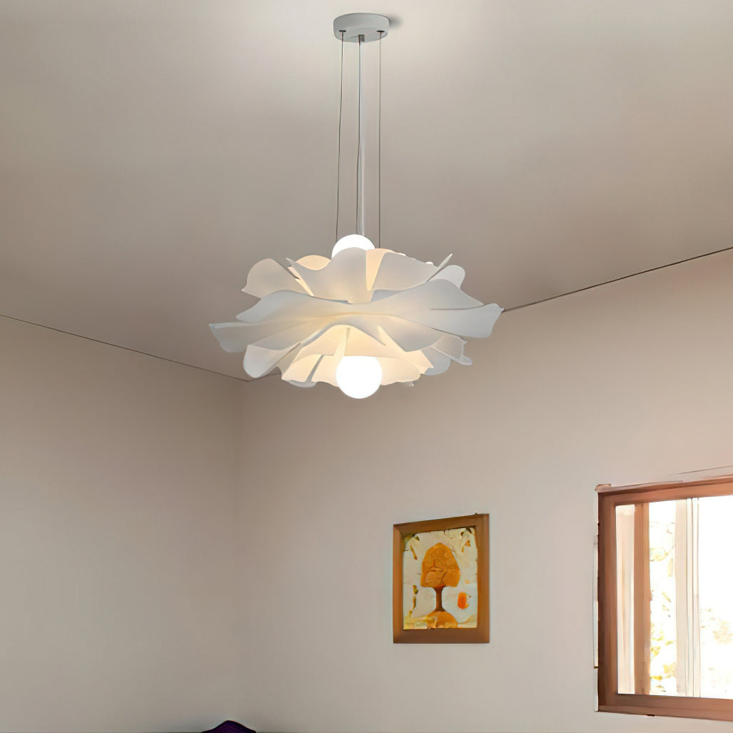 White Lotus Pendant Light Modern Acrylic Sculptural Nordic Dining Room Living Room | Faylight