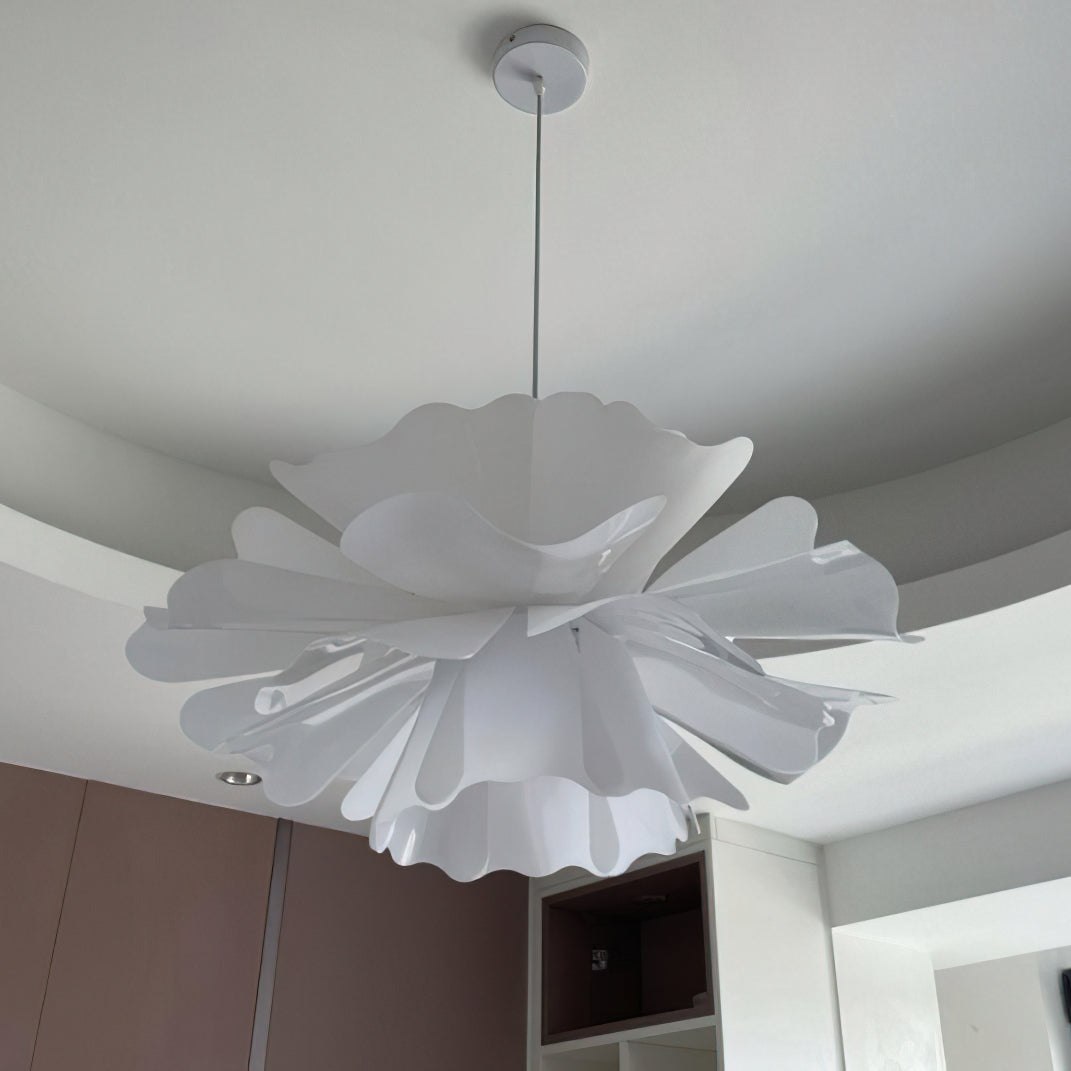 White Lotus Pendant Light Modern Acrylic Sculptural Nordic Dining Room Living Room | Faylight