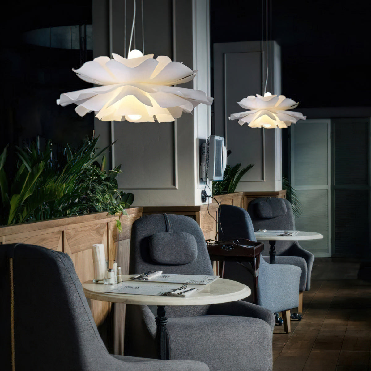White Lotus Pendant Light Modern Acrylic Sculptural Nordic Dining Room Living Room | Faylight
