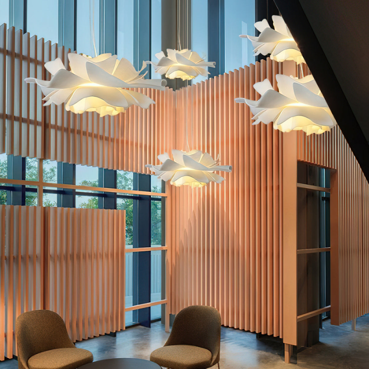White Lotus Pendant Light Modern Acrylic Sculptural Nordic Dining Room Living Room | Faylight