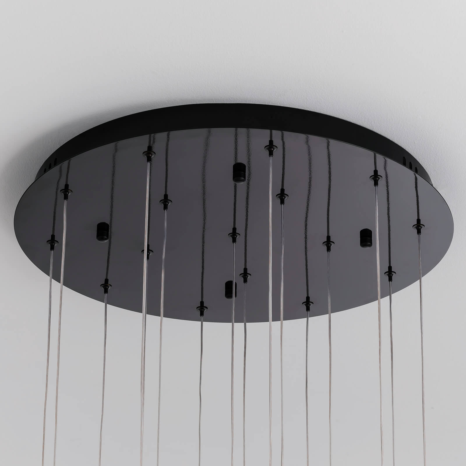 Crystal Foyer Chandelier Black K9 Cascading LED 16 Lights High Ceiling Staircase Living Room Modern Luxury | Faylight