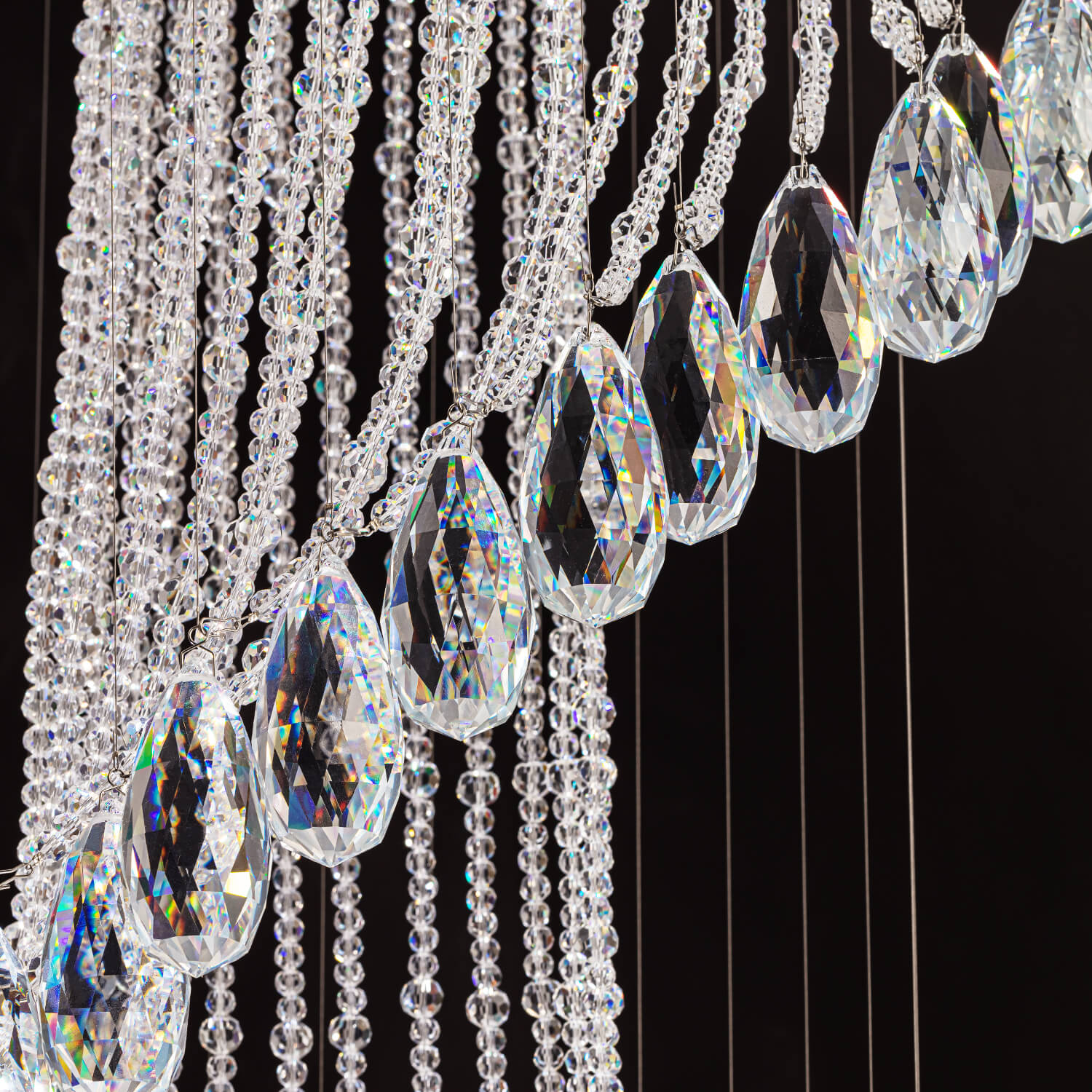 Spiral Crystal Chandelier Chrome K9 Staircase Foyer Entryway 4 12 13 16 Lights Modern Art Design Pendant Light High Ceiling | Faylight