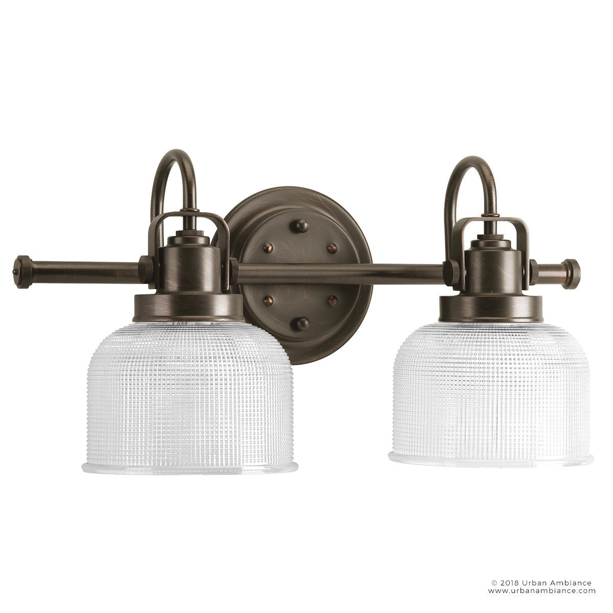 Industrial Bathroom Vanity Light 2-Light Fashion Bronze Prismatic Glass Bowl E26 Bath Fixture Dimmable Mirror Wall Light | Faylight