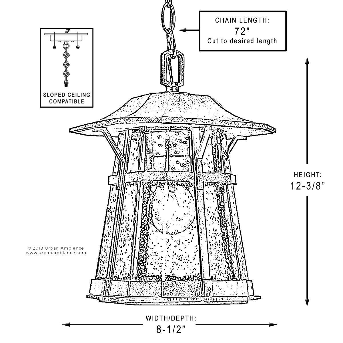 Rustic Outdoor Pendant Light 12.375"H Coffee Bronze | Faylight