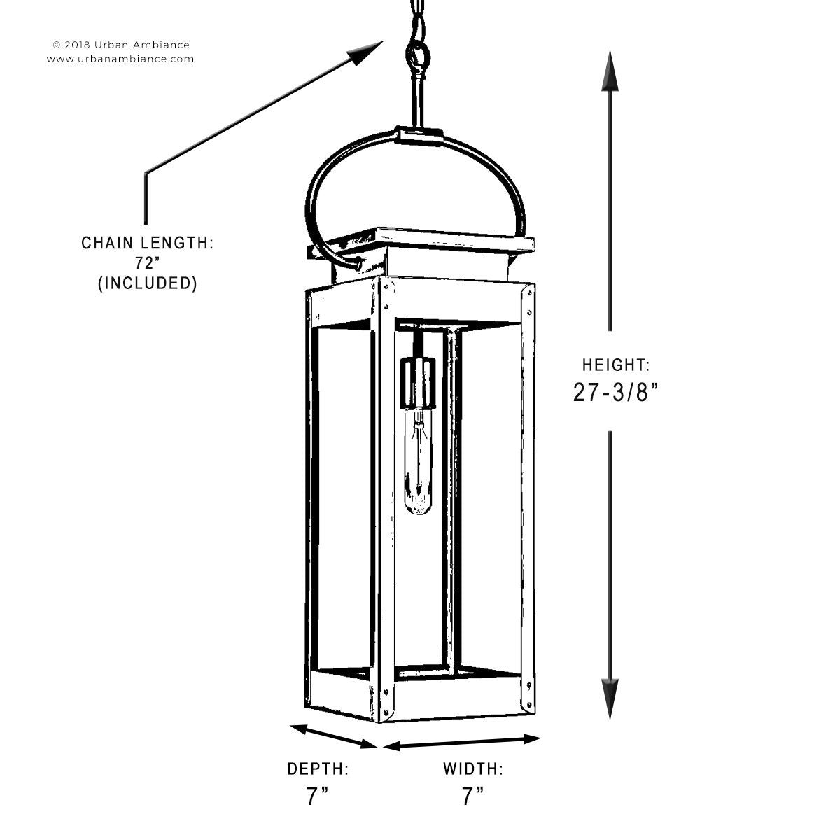 Modern Farmhouse Outdoor Pendant 27-3/8"H Stainless Steel Nautical Lantern Damp Location | Faylight