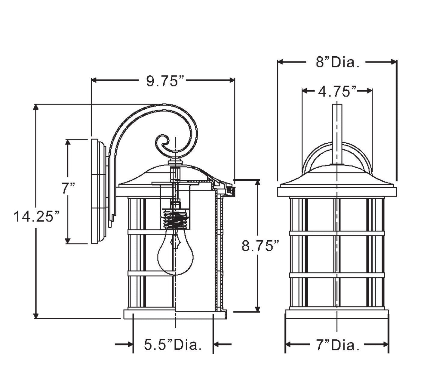 Craftsman Outdoor Wall Sconce 14.25"H Parisian Bronze Seeded Glass Wet Location | Faylight